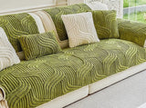 Autumn And Winter Thickening Non-slip Plush Sofa Cushion Green 0 - Tophatter Daily Deals