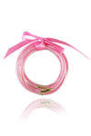 Pink Glitter Bowknot Layered Jelly Bracelet Bracelets - Tophatter Daily Deals