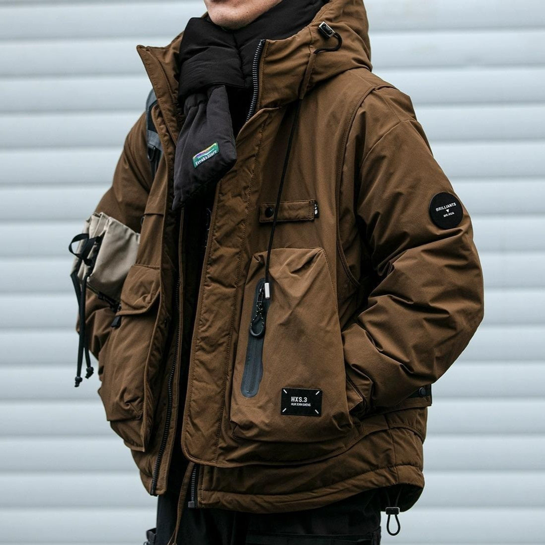 Warm Men's Down Jacket - Loose Multi Pocket, Corduroy 3D Changing Face Moving Picture Frame - Tophatter Daily Deals
