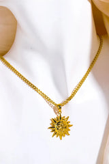 Sun Pendant Copper Necklace Gold One Size Necklaces - Tophatter Daily Deals