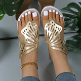 Fashion Hollow Butterfly Flip-Flops Summer Sandals For Women Casual Beach Shoes New Low Heel Flat Slides Slippers Humidifier - Tophatter Daily Deals