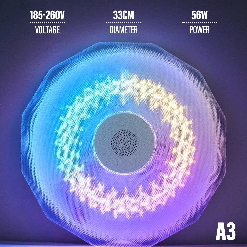 Bluetooth Ceiling Lamp Intelligent RGB Colorful Music C 0 - Tophatter Daily Deals