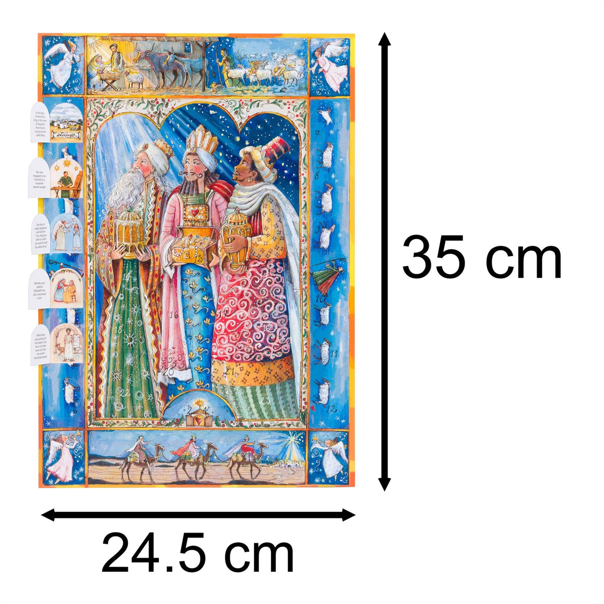 Christmas Advent Calendar The Three Wise Men Story Calendar | Religious Advent Calendar Traditional Advent Calendar | Picture Advent Calendar Paper Advent Calendar