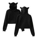 Soft Women's Cropped Hoodie - Boxy Relaxed Cut, Cotton 3D Changing Face Moving Picture Frame - Tophatter Daily Deals