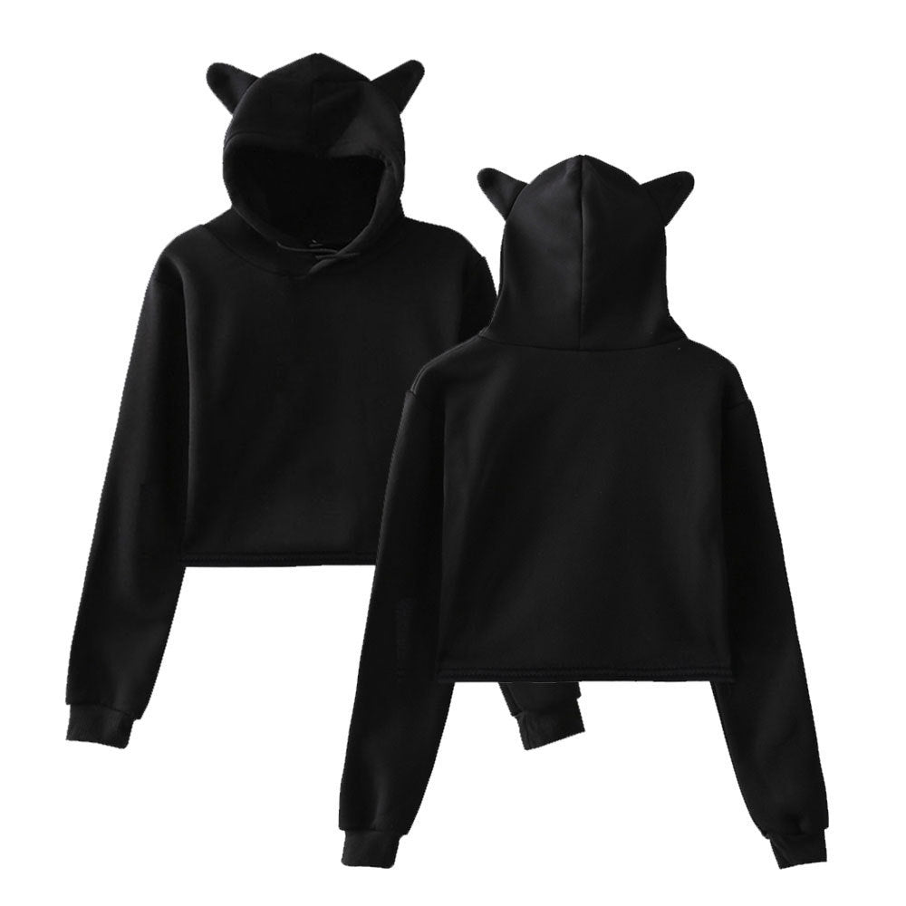 Soft Women's Cropped Hoodie - Boxy Relaxed Cut, Cotton 3D Changing Face Moving Picture Frame - Tophatter Daily Deals