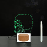 3D Acrylic Board Handwriting Message Board LED Light Style9 Wood grain A 0 - Tophatter Daily Deals
