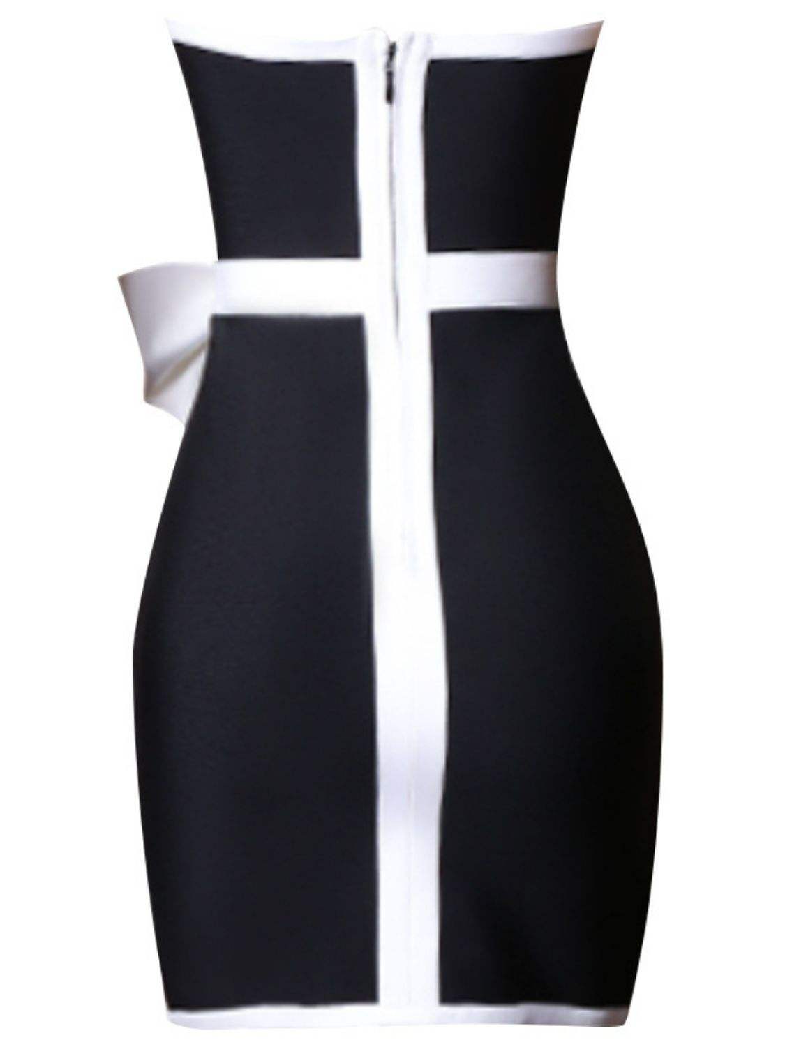 Contrast Strapless Bow Detail Mini Dress Cocktail Dresses - Tophatter Daily Deals