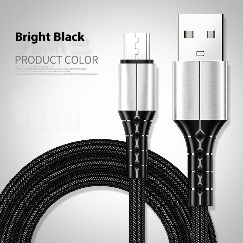Android TYPE-C Super Fast Charge 5A Nylon Braided Mobile Phone Charging Cable Black 0 - Tophatter Daily Deals