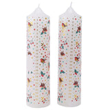 Set of 2 Deck The Halls Christmas Advent Candles | Christmas Pillar Candles Advent Candle - Tophatter Daily Deals