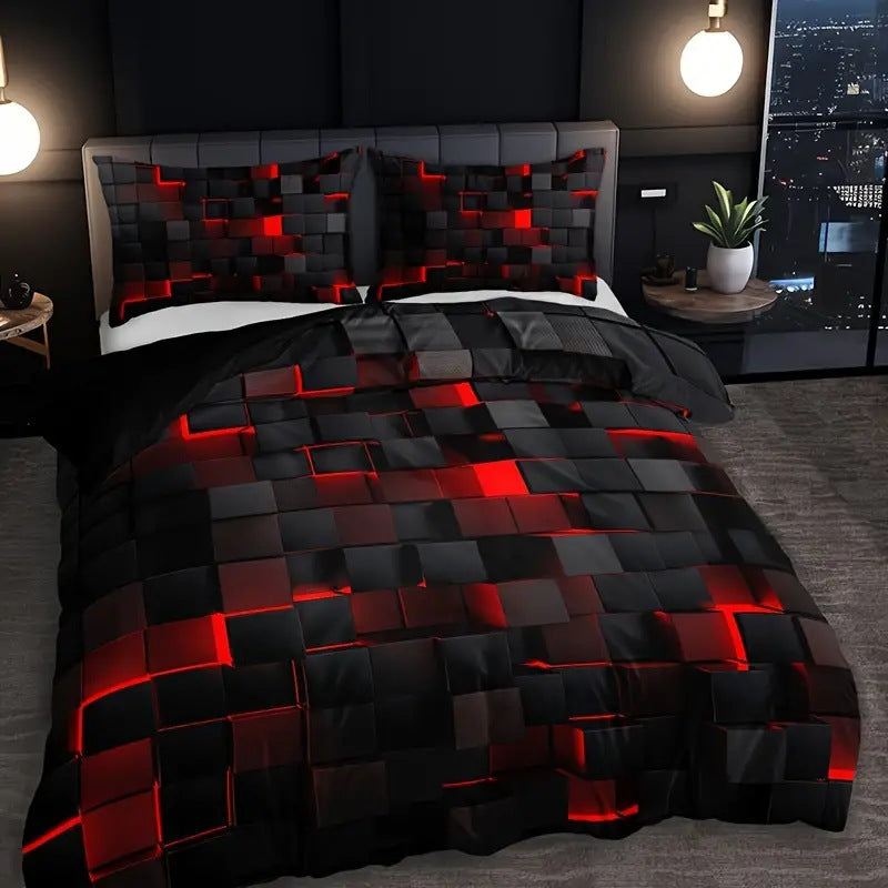 Abstract Grid Series Quilt Cover Digital Printing Bedding 1 Style 0 - Tophatter Daily Deals