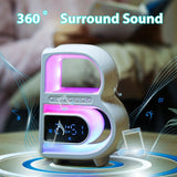 2024 New B-Shaped Blutooth Speaker Multifunctional Smart Music Rhythm Lighting Phone Wireless Charger TF Card AUX Input Standard Mode 0 - Tophatter Daily Deals