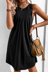 Round Neck Sleeveless Mini Dress Black Casual Dresses - Tophatter Daily Deals