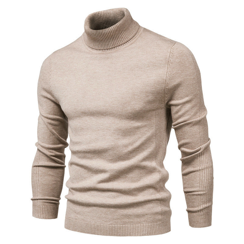 Soft Men's Turtleneck Sweater - Slim Fit Viscose Winter Khaki 3D Changing Face Moving Picture Frame - Tophatter Daily Deals