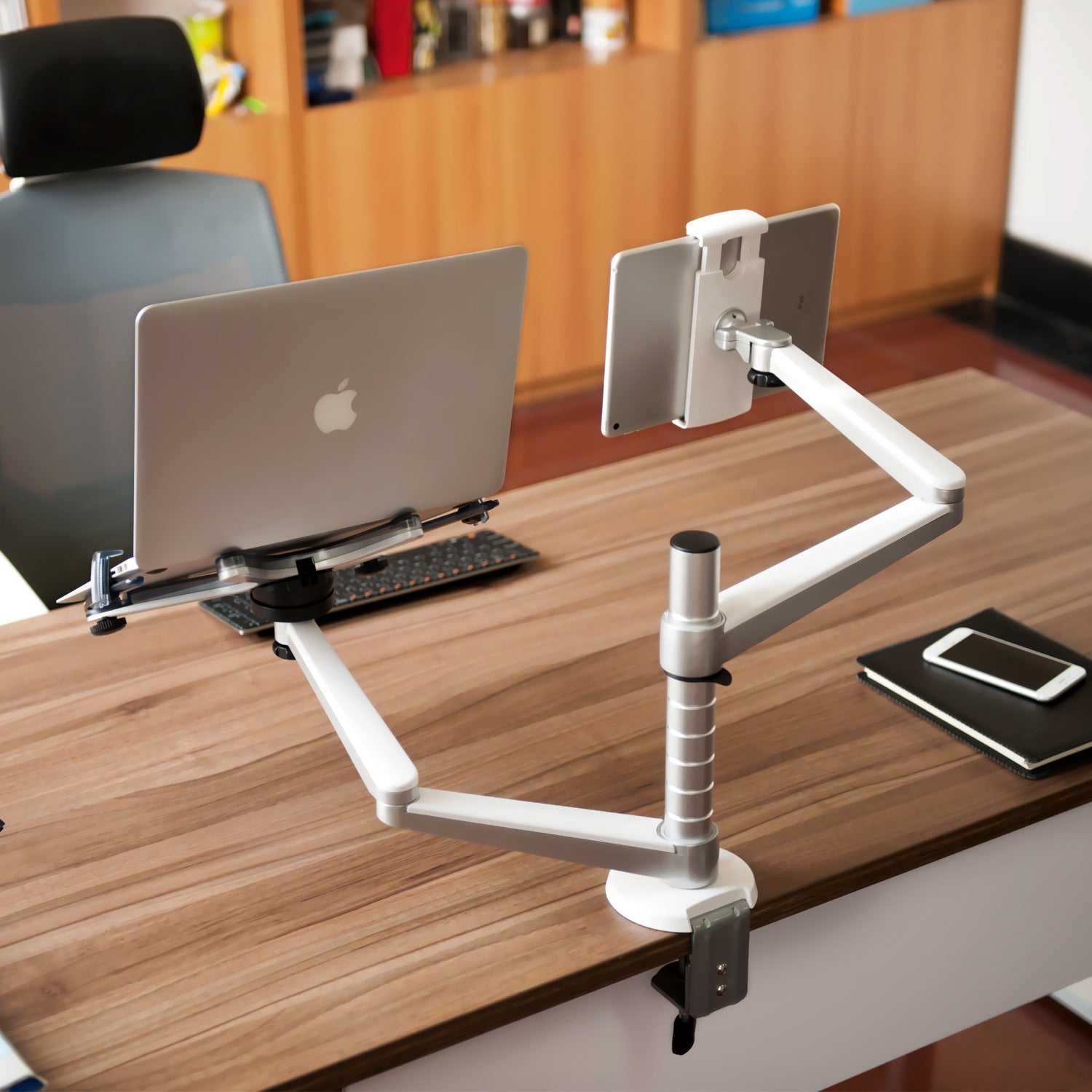 Aluminum Alloy Laptop Stand Double-arm Office Lazy Tablet Stand 0 - Tophatter Daily Deals