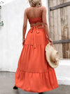 Spaghetti Strap Cutout Tie Back Maxi Dress Casual Dresses - Tophatter Daily Deals