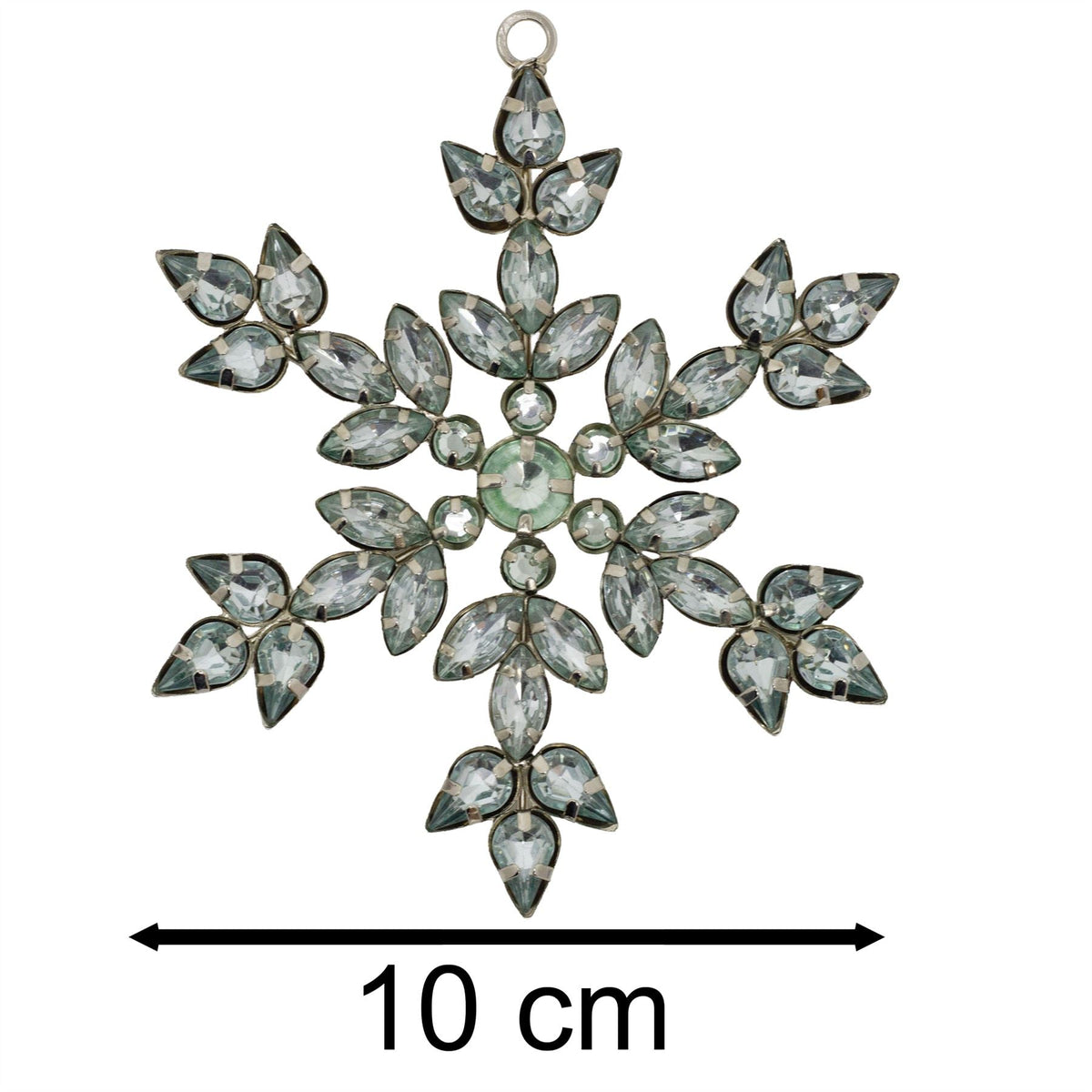 Silver Snowflake Christmas Tree Bauble | Snowflake Christmas Tree Ornament 10cm Baubles - Tophatter Daily Deals