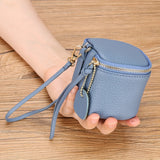 Mini Leather Bucket Coin Purse with Wrist Strap Denim Blue Handbags & Wallets - Tophatter Daily Deals
