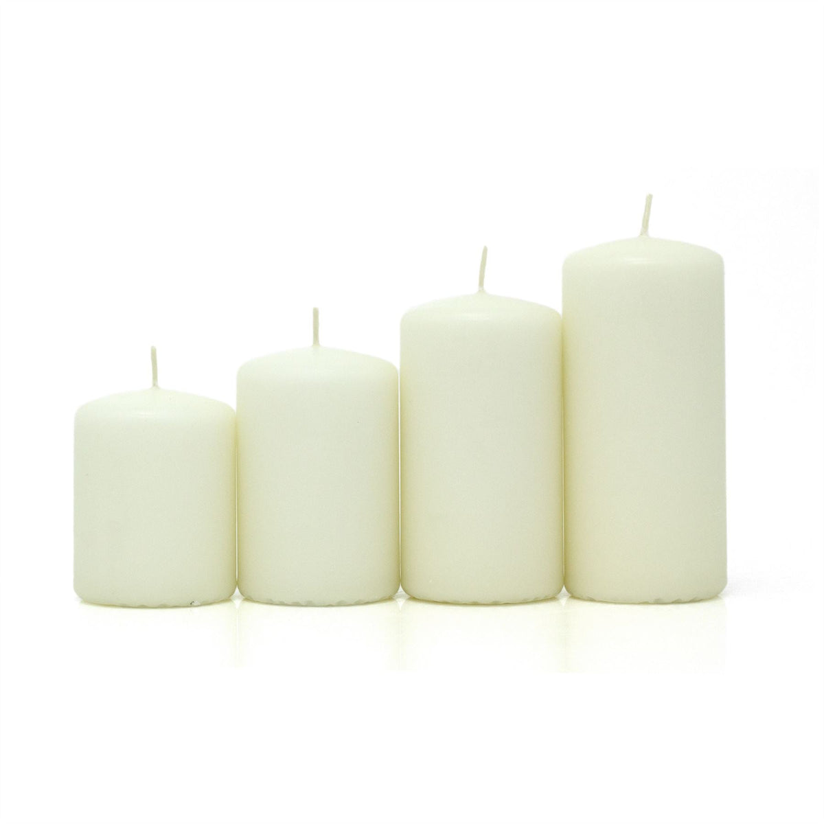 Set of 4 Unscented Ivory Pillar Candles | Long-Burning Candles for Home & Events Candle - Tophatter Daily Deals