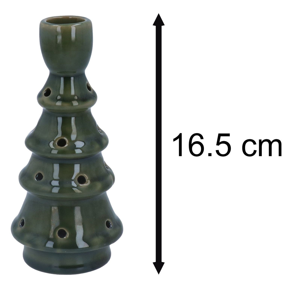 LED Christmas Tree Candlestick | Light-up Green Ceramic Christmas Candle Holder Candlestick - Tophatter Daily Deals