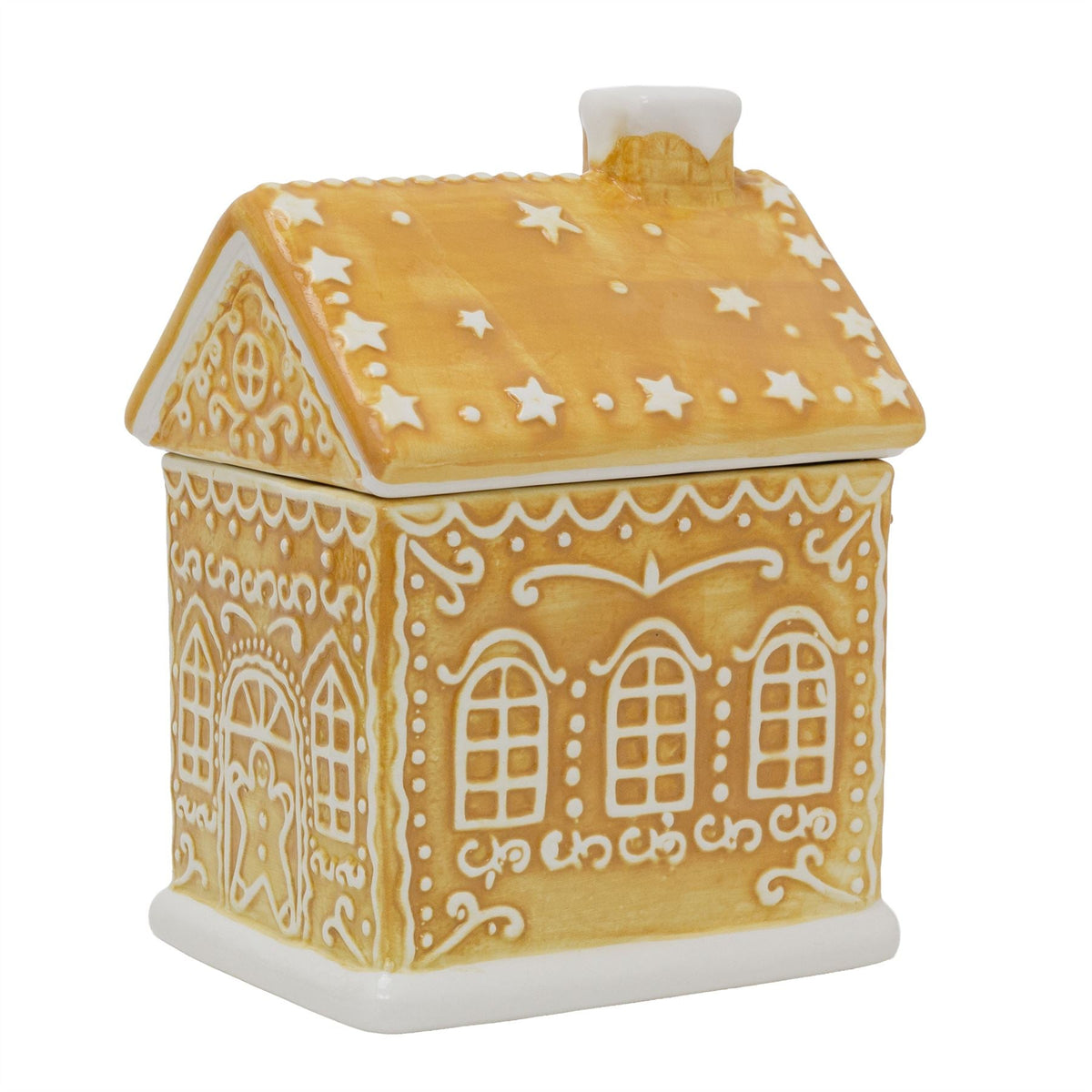 Gingerbread House Cookie Jar | Christmas Ceramic Biscuit Barrel with Lid - 23cm Jar - Tophatter Daily Deals