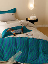 120 Brushed Four-piece Set Embroidered Cotton Quilt Cover Bedding 0 - Tophatter Daily Deals