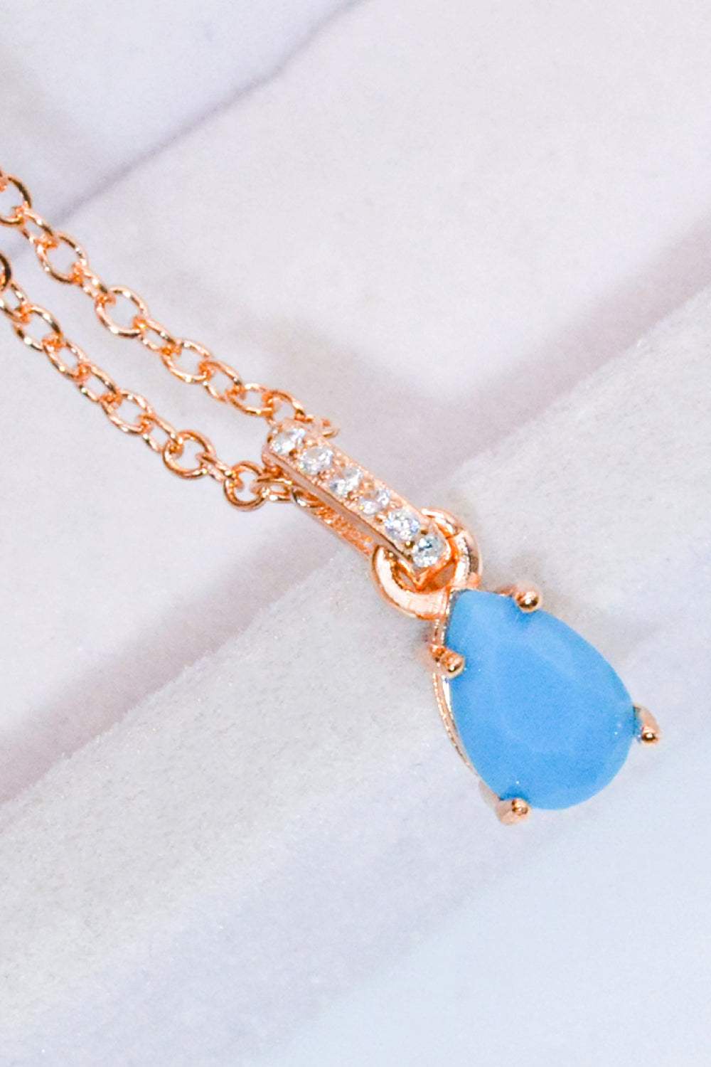 Teardrop Turquoise 4-Prong Pendant Necklace Necklaces - Tophatter Daily Deals