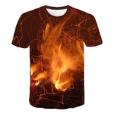 3D Digital Printing Burning Flame 3DT Shirt 0 - Tophatter Daily Deals