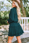 Frill Tie Neck Balloon Sleeve Dress Casual Dresses - Tophatter Daily Deals