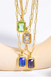 Zircon 18K Gold-Plated Geometrical Shape Pendant Necklace Necklaces - Tophatter Daily Deals