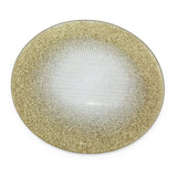 Champagne Gold Swirl Glass Glitter Coaster | Round Mirrored Candle Plate - 10cm Coaster - Tophatter Daily Deals