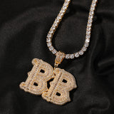 Alphabet Necklace Hip Hop Full Of Diamonds With Spiked Rock Candy Letters 7 - Tophatter Daily Deals
