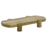 Mango Wood Serving Platter, Natural Raised Cheese Board with Feet 35 x 18 cm Serving Board - Tophatter Daily Deals