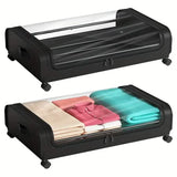 Under-Bed Storage Drawer with Wheels Multipurpose with Clear Window & Label Storage & Organization - Tophatter Daily Deals