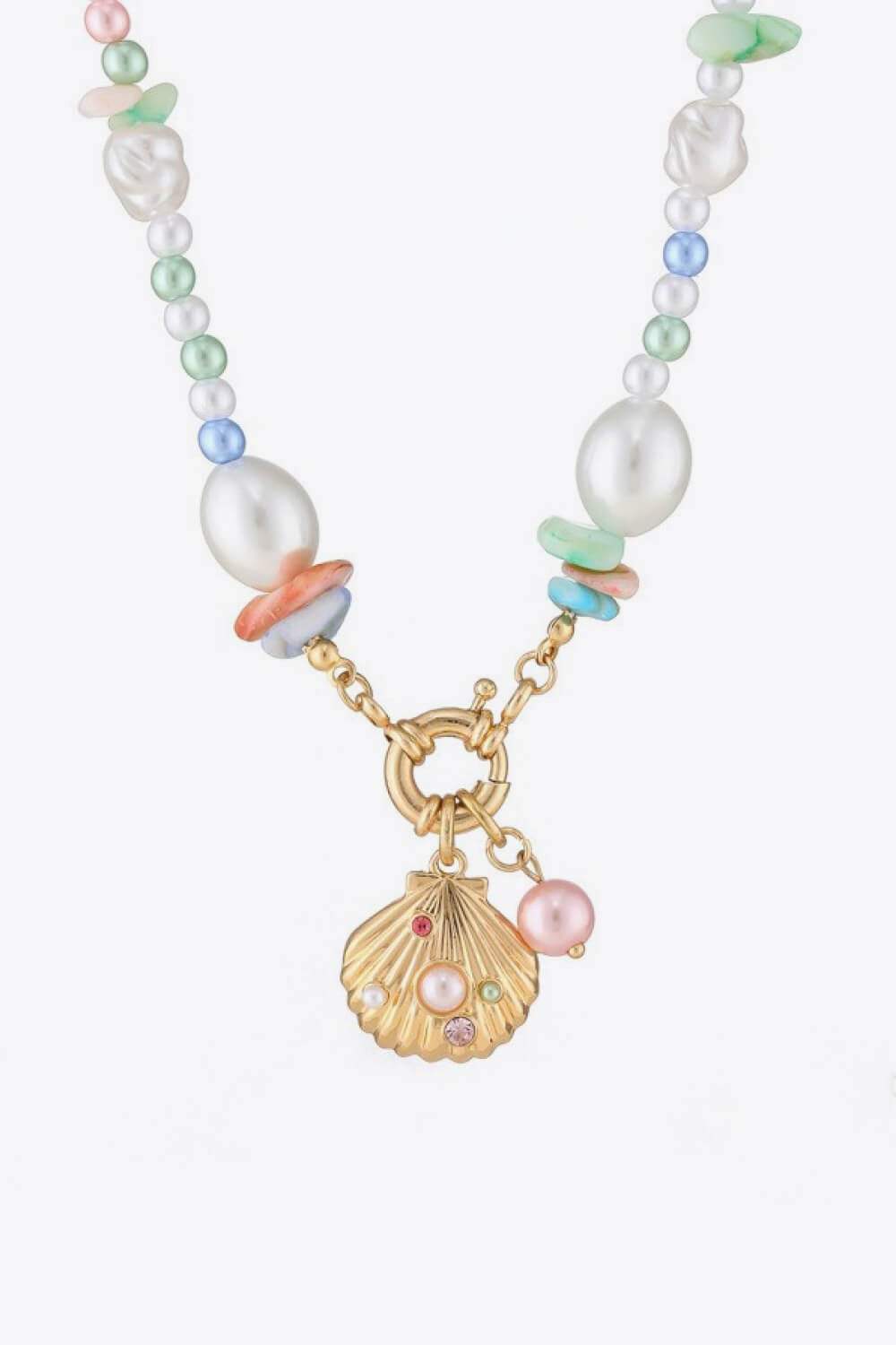 Colorful Synthetic Pearl Necklace Shell One Size Necklaces - Tophatter Daily Deals