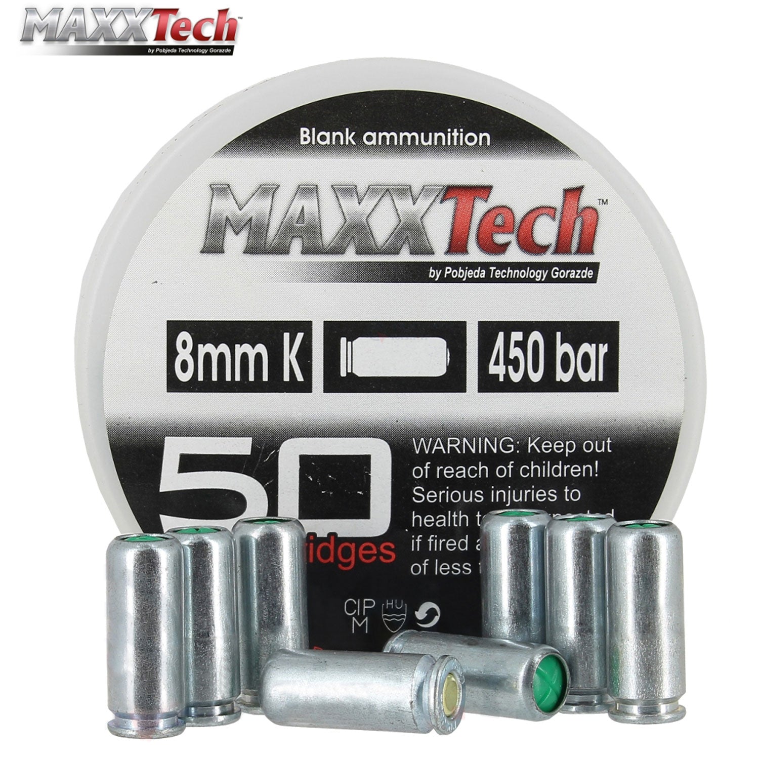 Cal. 8 MM Extra Loud Blank Gun Ammunition 50 Pack - Tophatter's Guns'N'Weapons Store Collectible Weapons - Tophatter Daily Deals