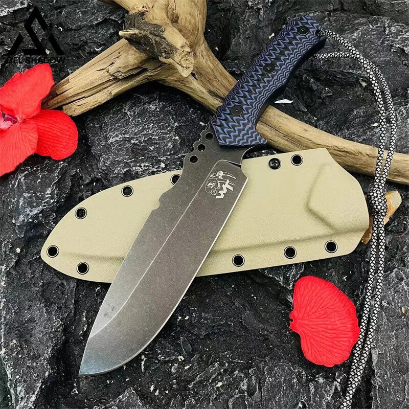 8mm Thick WT Stright Knife One-piece Keel-GS118 Black KNIVES - Tophatter Daily Deals