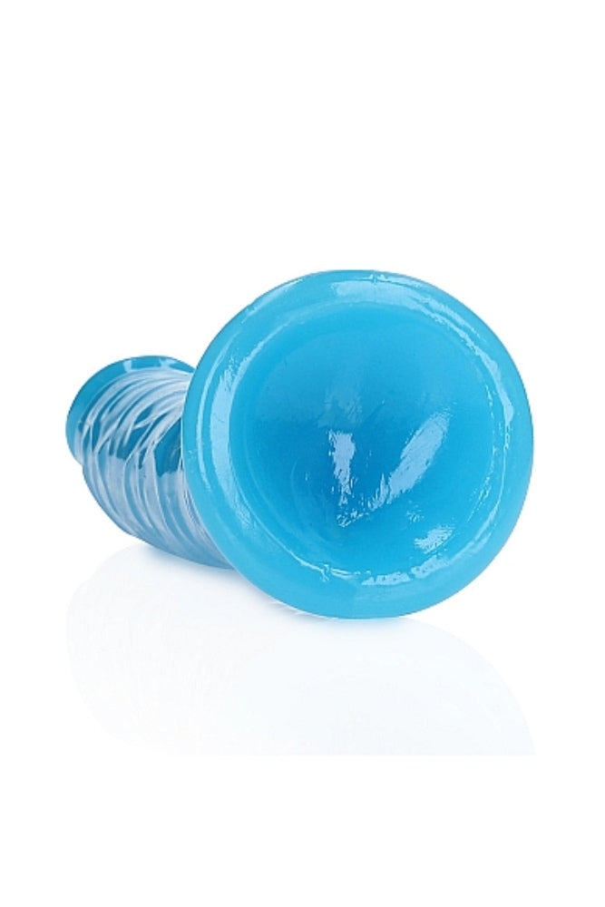 Shots Toys - RealRock - 8" Glow in the Dark Slim Realistic Dildo with Suction Cup - Blue Sex Toy - Tophatter Daily Deals