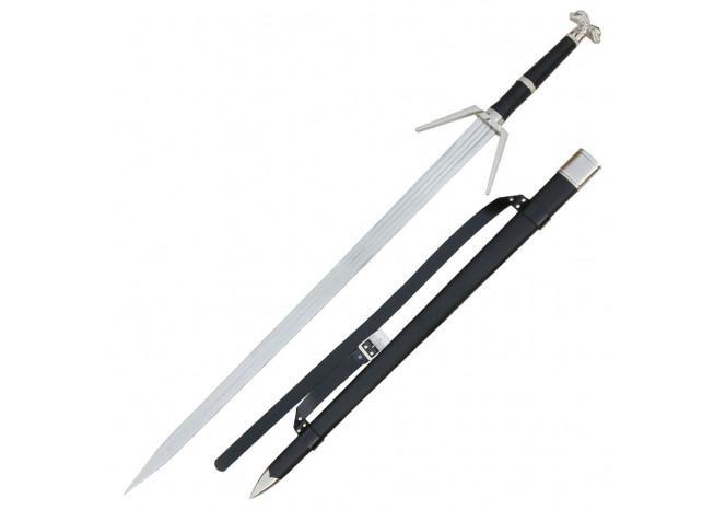 Witcher - Rivian Warrior Silver White Wolf Sword swords - Tophatter Daily Deals
