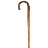 Extra Tall Chestnut Crook Handle Cane-Stepped & Scorched - Tophatter Daily Deals