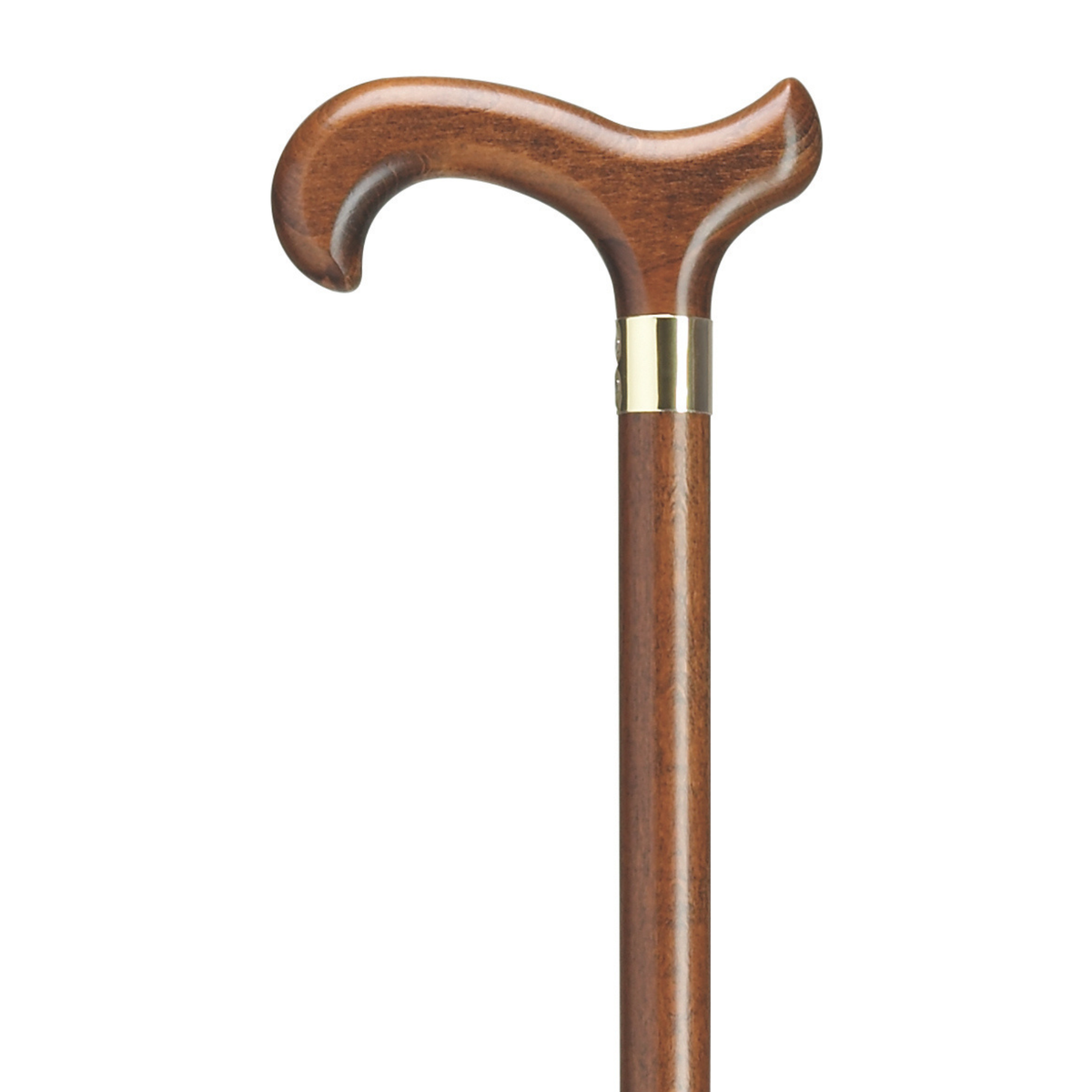 Extra Tall Derby Cane with Brass Band Walnut - Tophatter Daily Deals