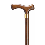 Fritz Men's Solid Wood Walking Cane - Elegant Brass Accent Walnut - Tophatter Daily Deals