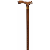 Fritz Men's Solid Wood Walking Cane - Elegant Brass Accent - Tophatter Daily Deals