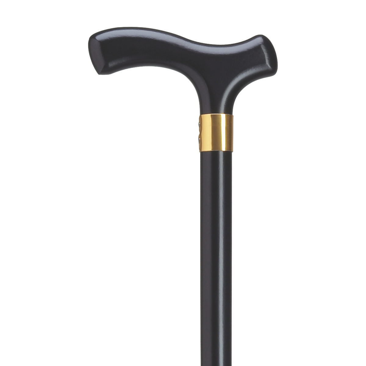 Fritz Men's Solid Wood Walking Cane - Elegant Brass Accent Black - Tophatter Daily Deals