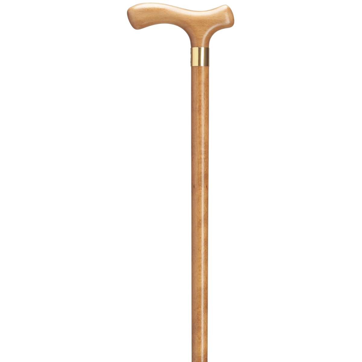 Fritz Men's Solid Wood Walking Cane - Elegant Brass Accent - Tophatter Daily Deals