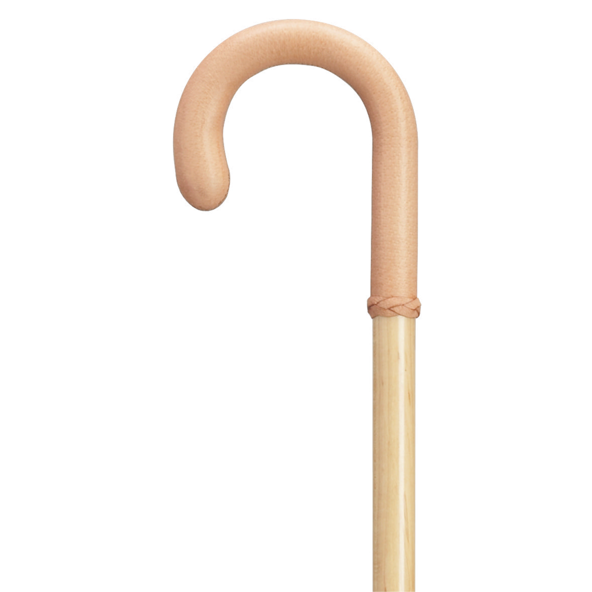 Hand Stitched Leather Crook Handle Natural - Tophatter Daily Deals