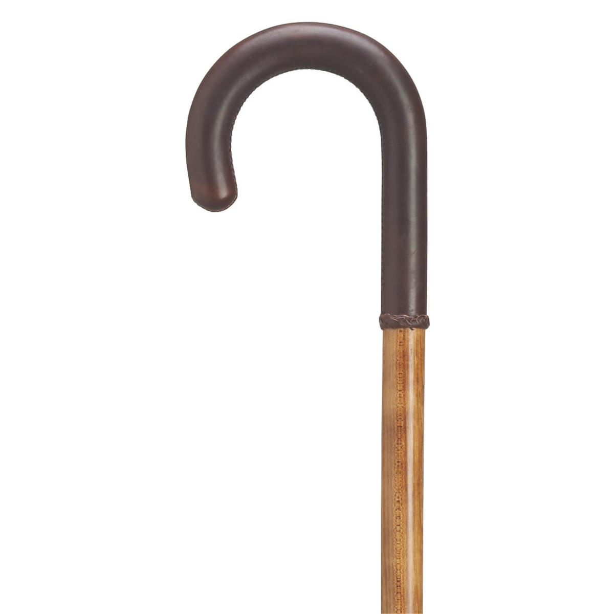 Hand Stitched Leather Crook Handle Walnut - Tophatter Daily Deals