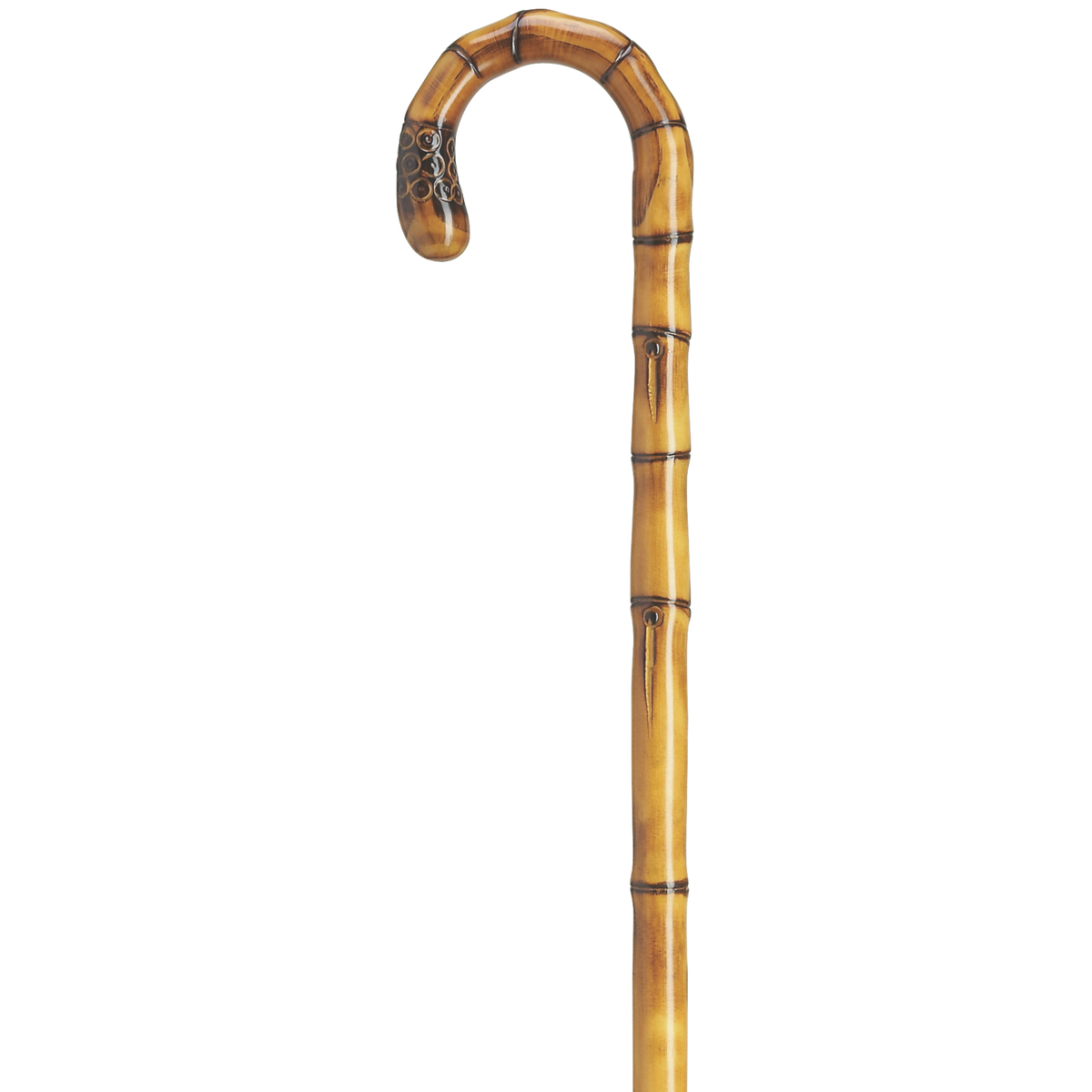 Elegant Chestnut Cane with Bamboo-Style Handle, 36'' Tapered Shaft - Tophatter Daily Deals