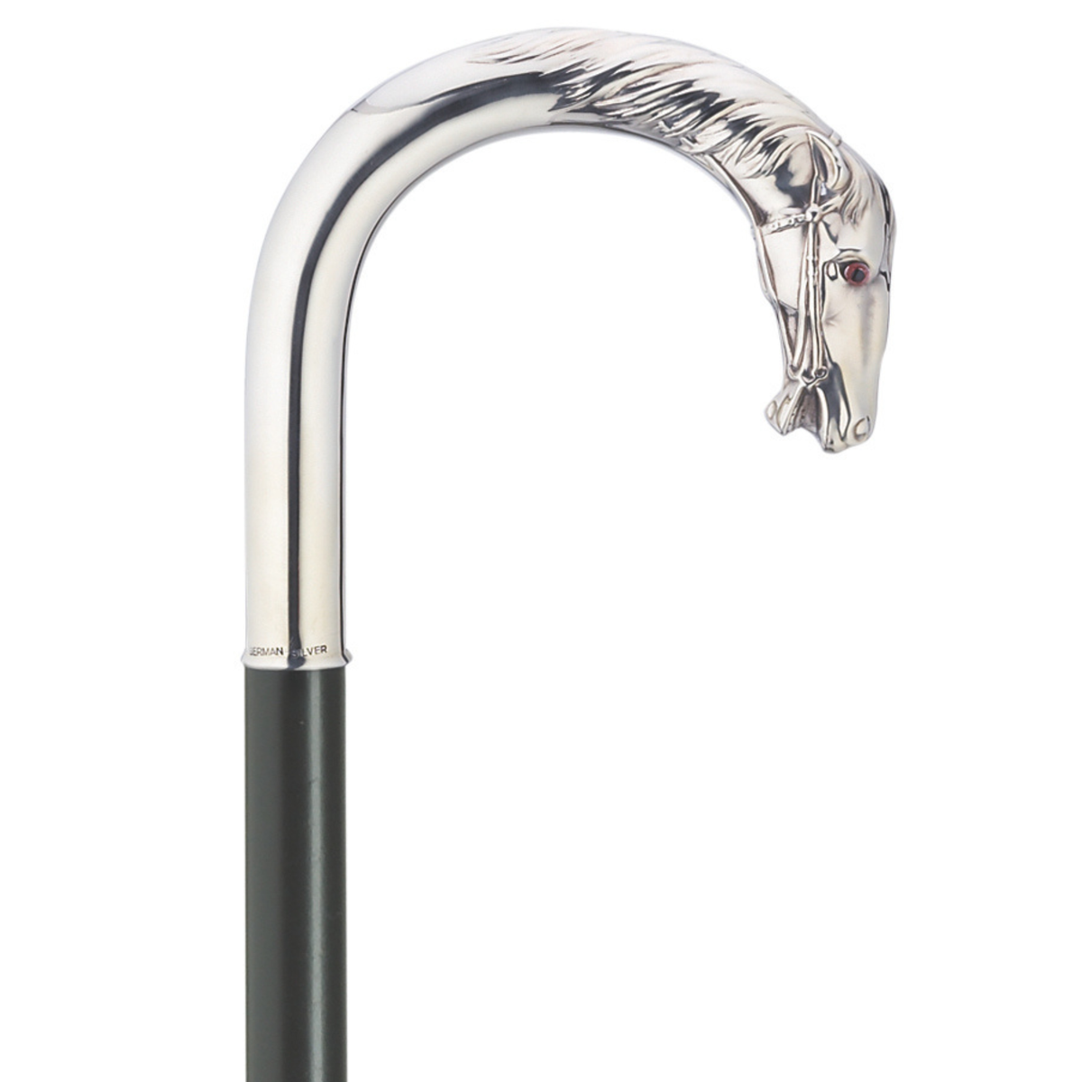 Handcrafted Horse Head Handle Crook Cane - Artisan German Craftsmanship - Tophatter Daily Deals