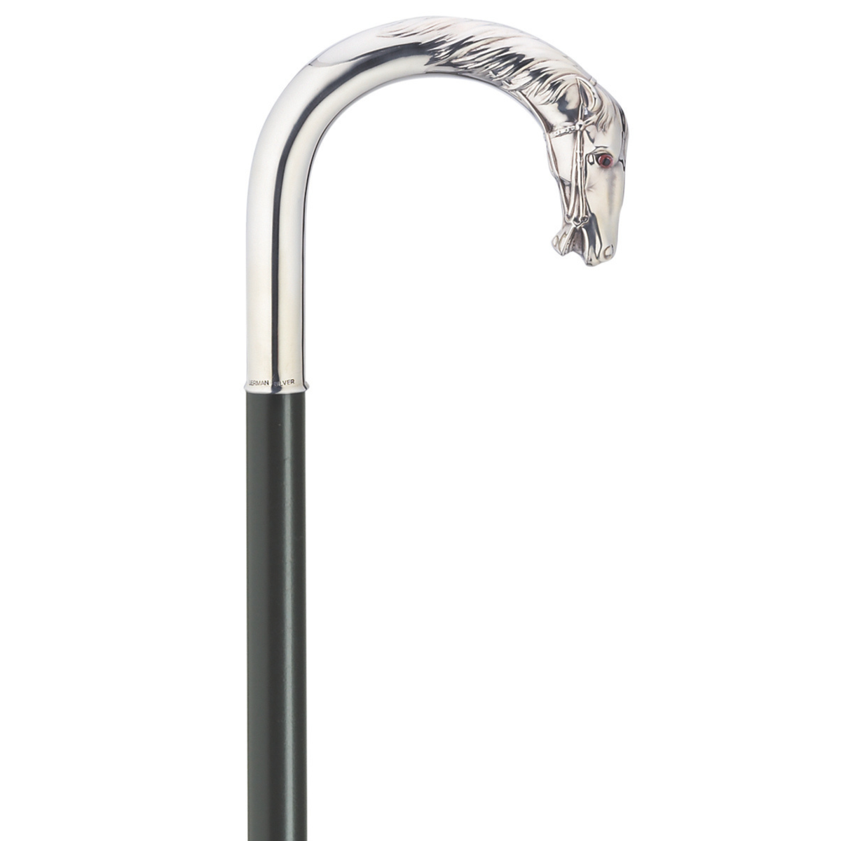 Handcrafted Horse Head Handle Crook Cane - Artisan German Craftsmanship - Tophatter Daily Deals