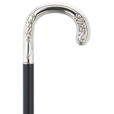 Horn of Plenty Alpacca Crook Cane with Inlay - 36 Black Maple - Tophatter Daily Deals
